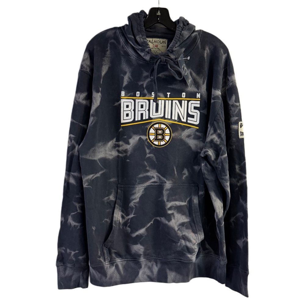 NWT Men’s Calhoun NHL Boston Bruins Hockey Gray Tie Dye Hoodie Size L